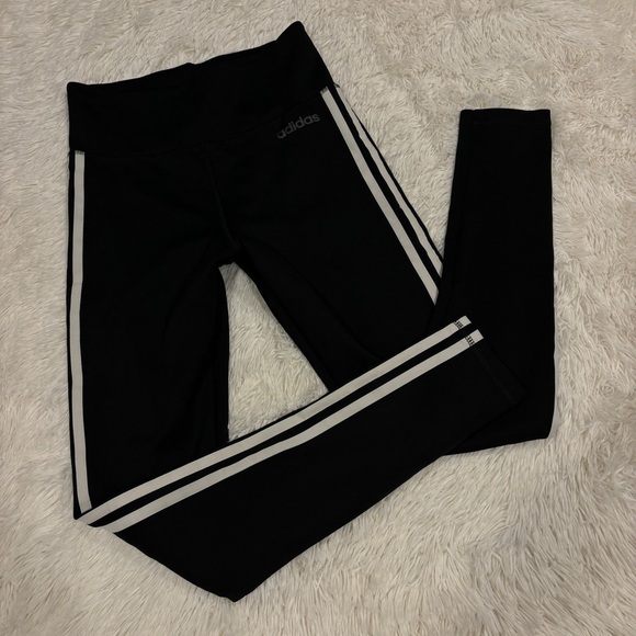 Adidas Women's High Rise 3-Stripes Aeroready black Leggings size small - Picture 2 of 13
